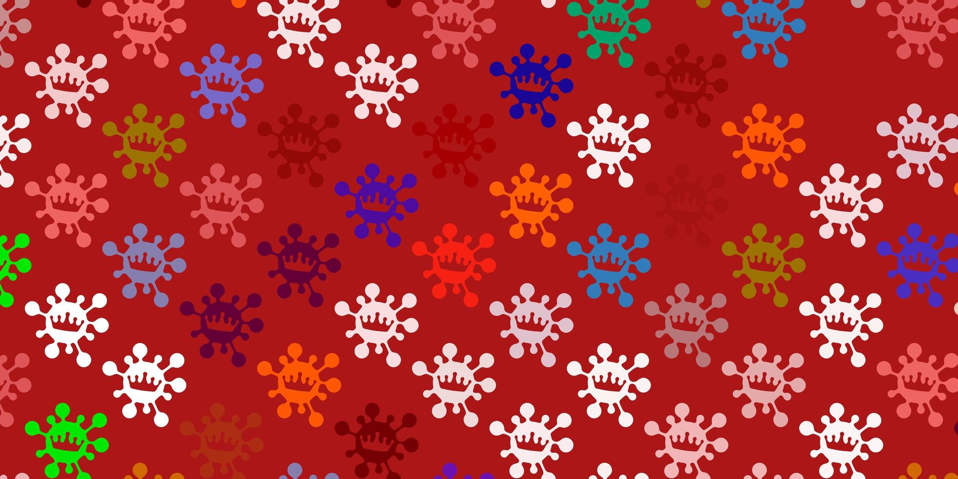 Light multicolor vector pattern with coronavirus elements