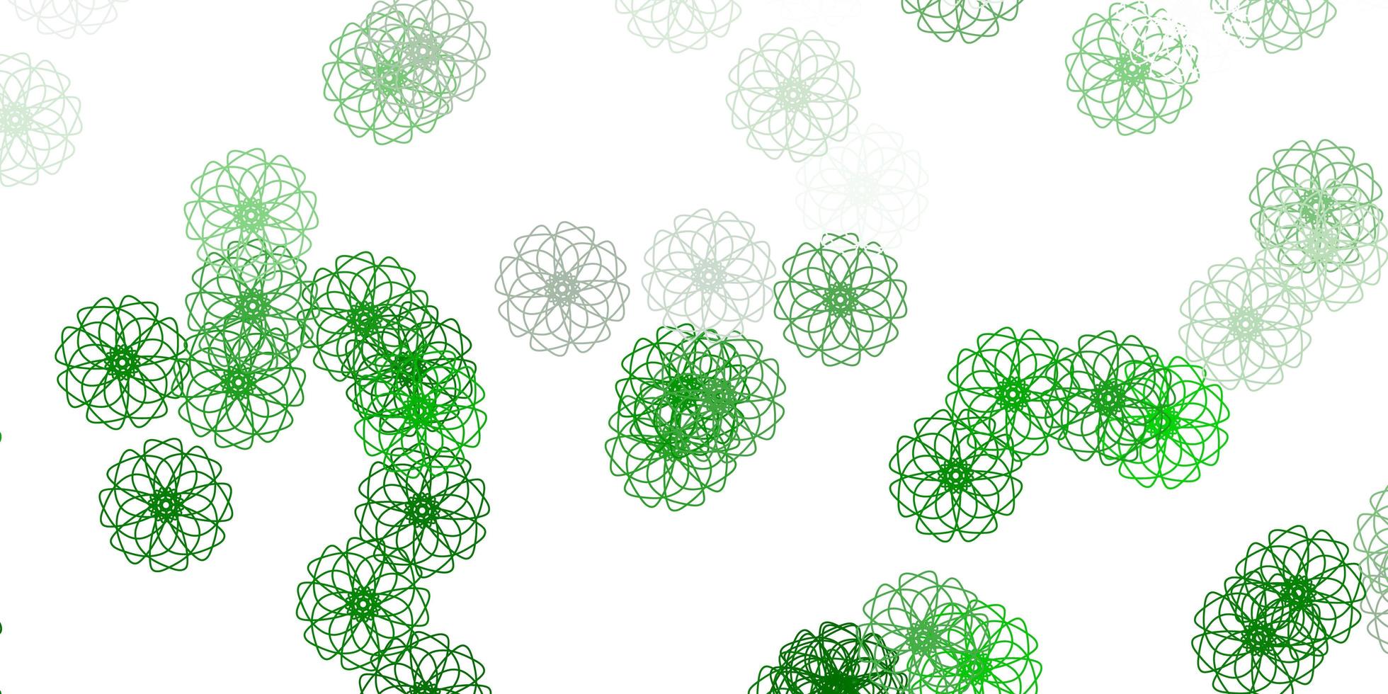 diseño natural de vector verde claro con flores.
