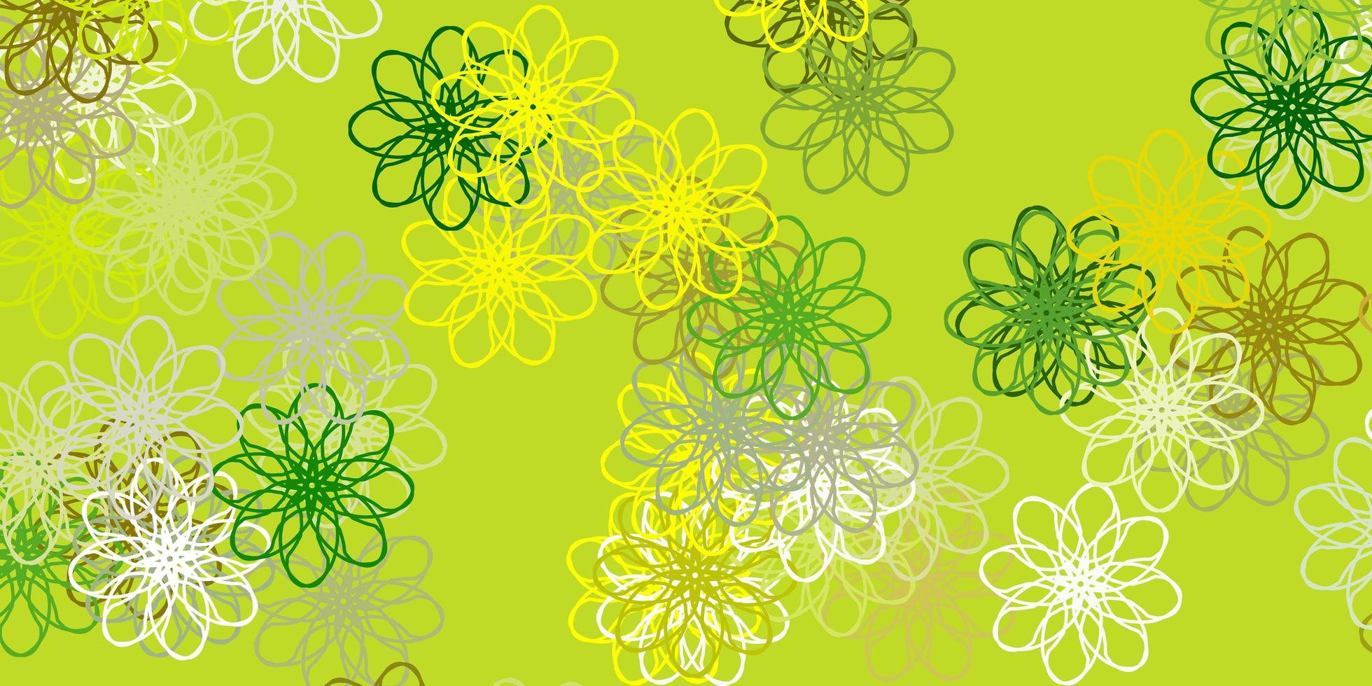 diseño natural del vector verde claro, amarillo con flores.