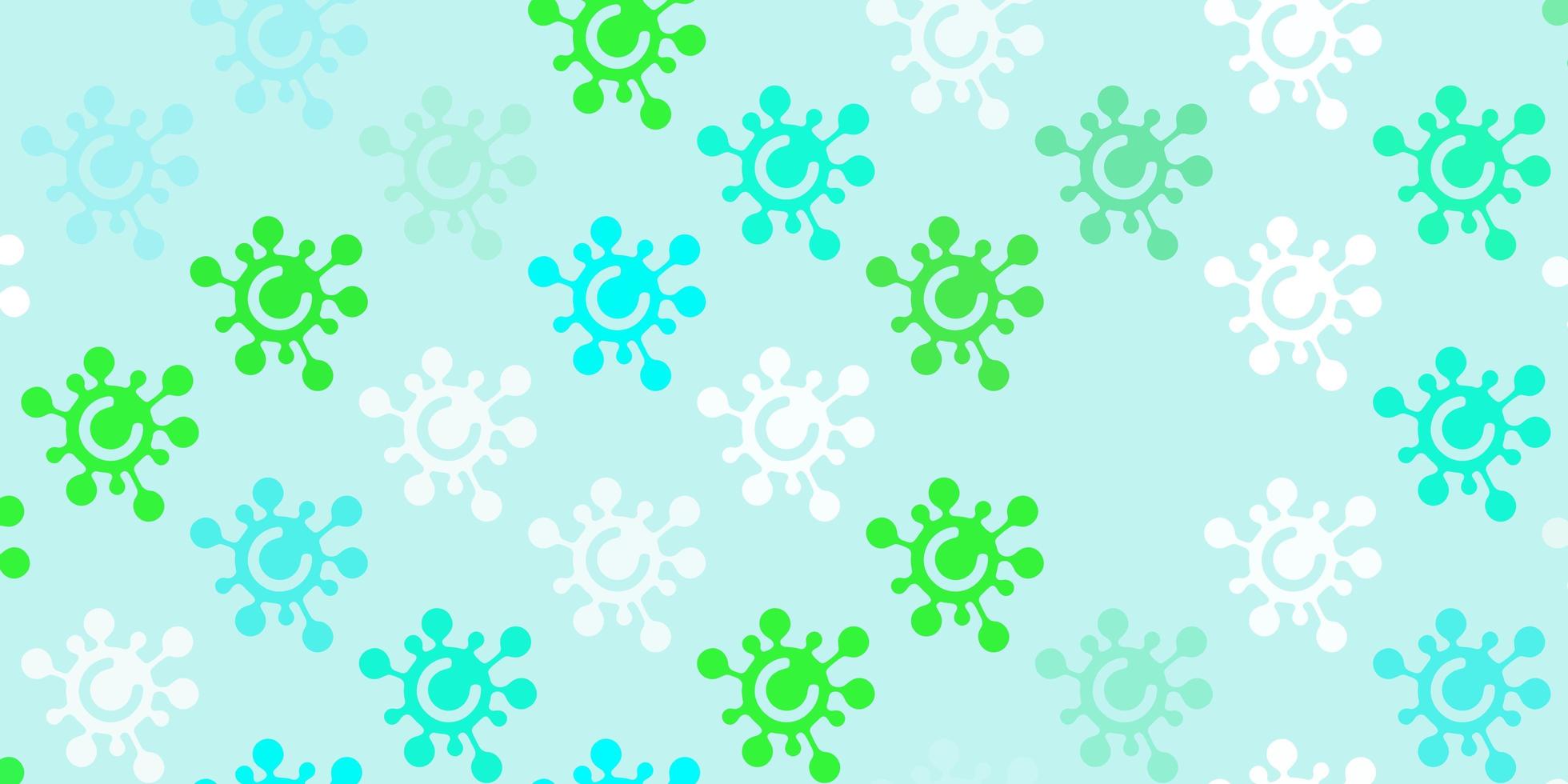 Light Green vector pattern with coronavirus elements.