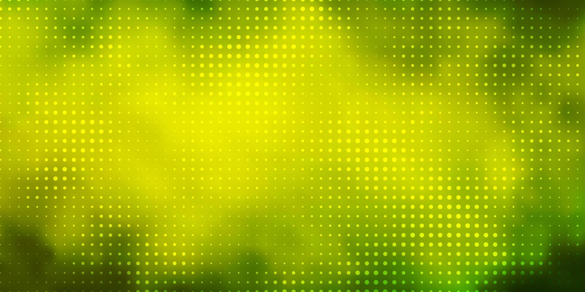 Fondo de vector verde claro, amarillo con burbujas.