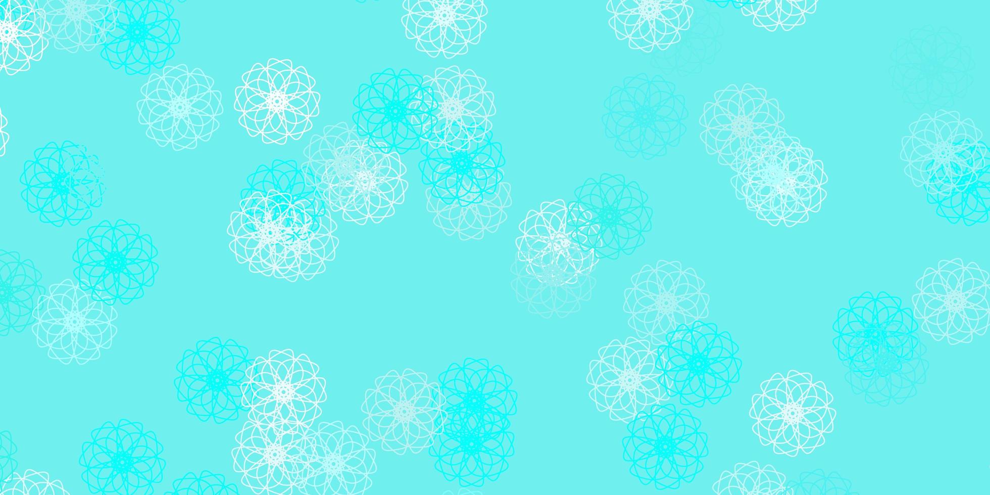 Light green vector doodle background with flowers.