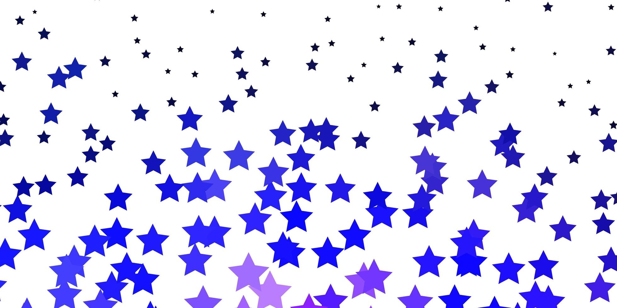 Fondo de vector de color púrpura oscuro con estrellas pequeñas y grandes.