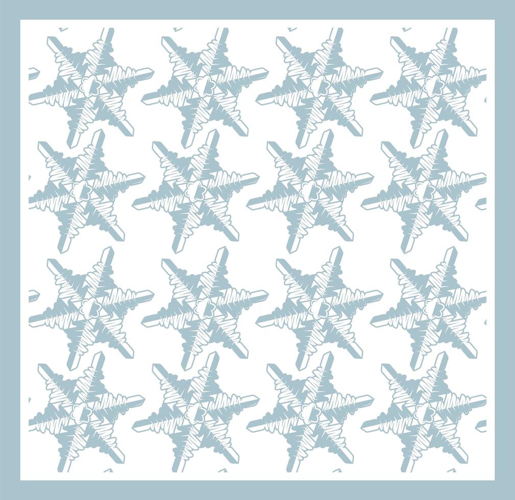 Vector seamless pattern with snowflakes on white background.