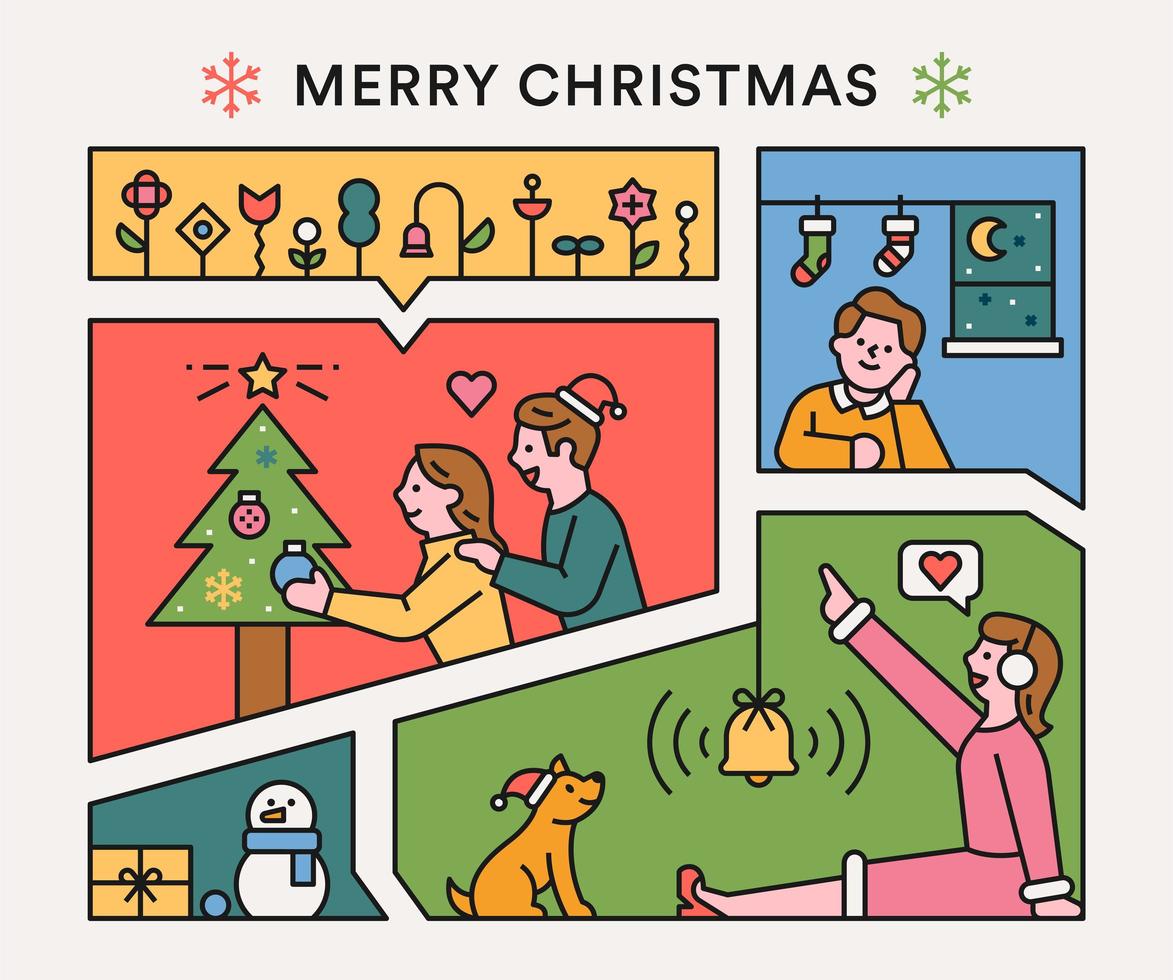 Merry Christmas puzzle vector