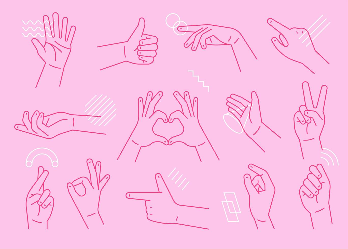 Hand sign gesture icons vector