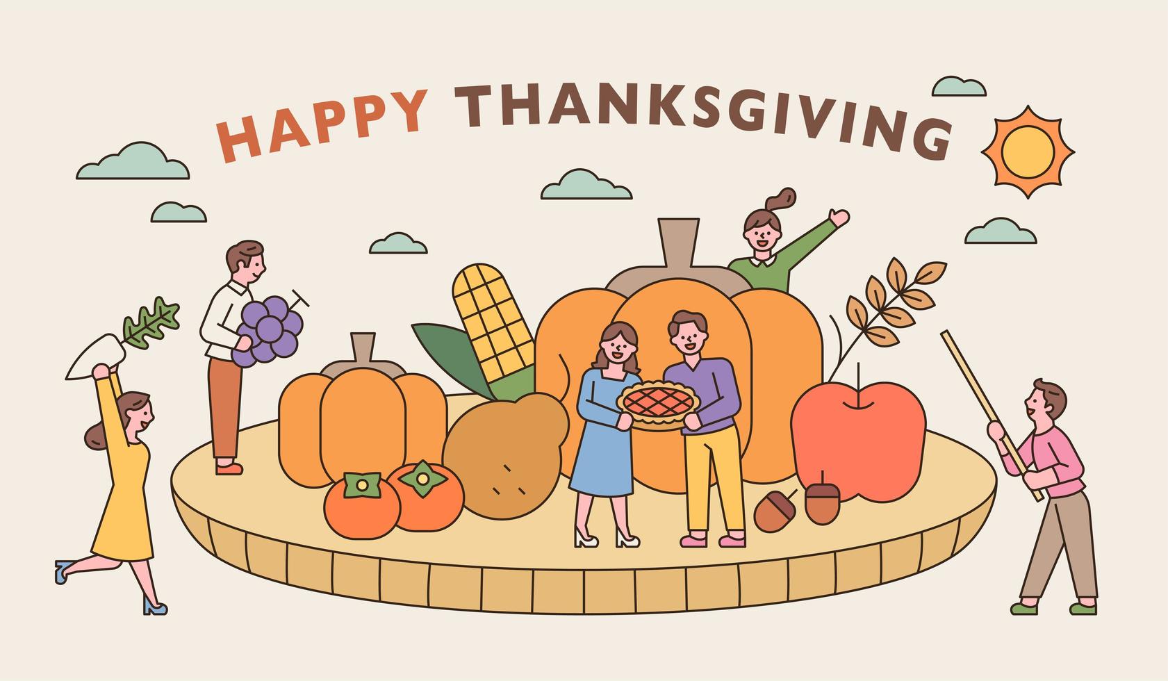 A Thanksgiving banner vector