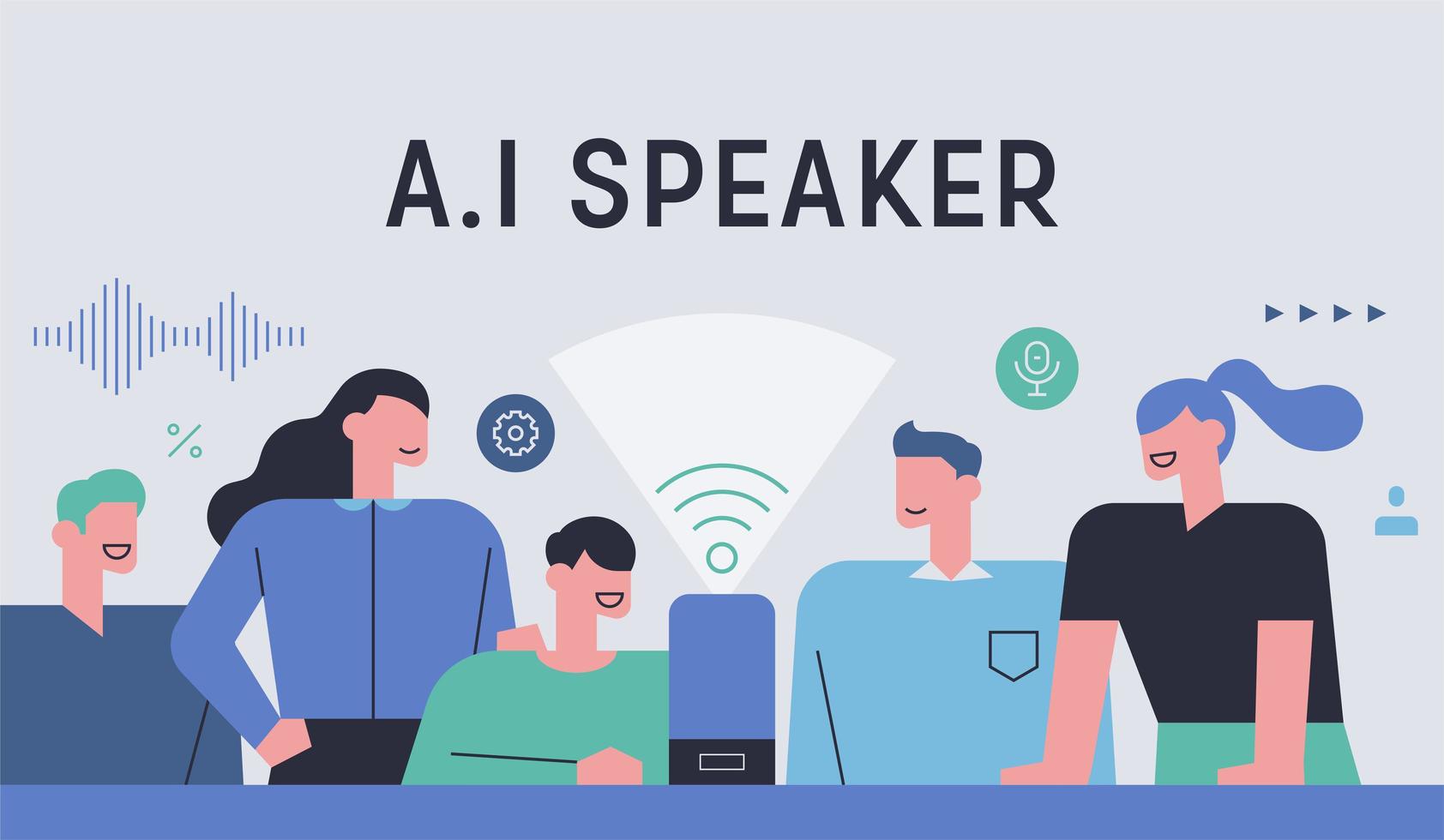 A.I speaker and lifestyle vector