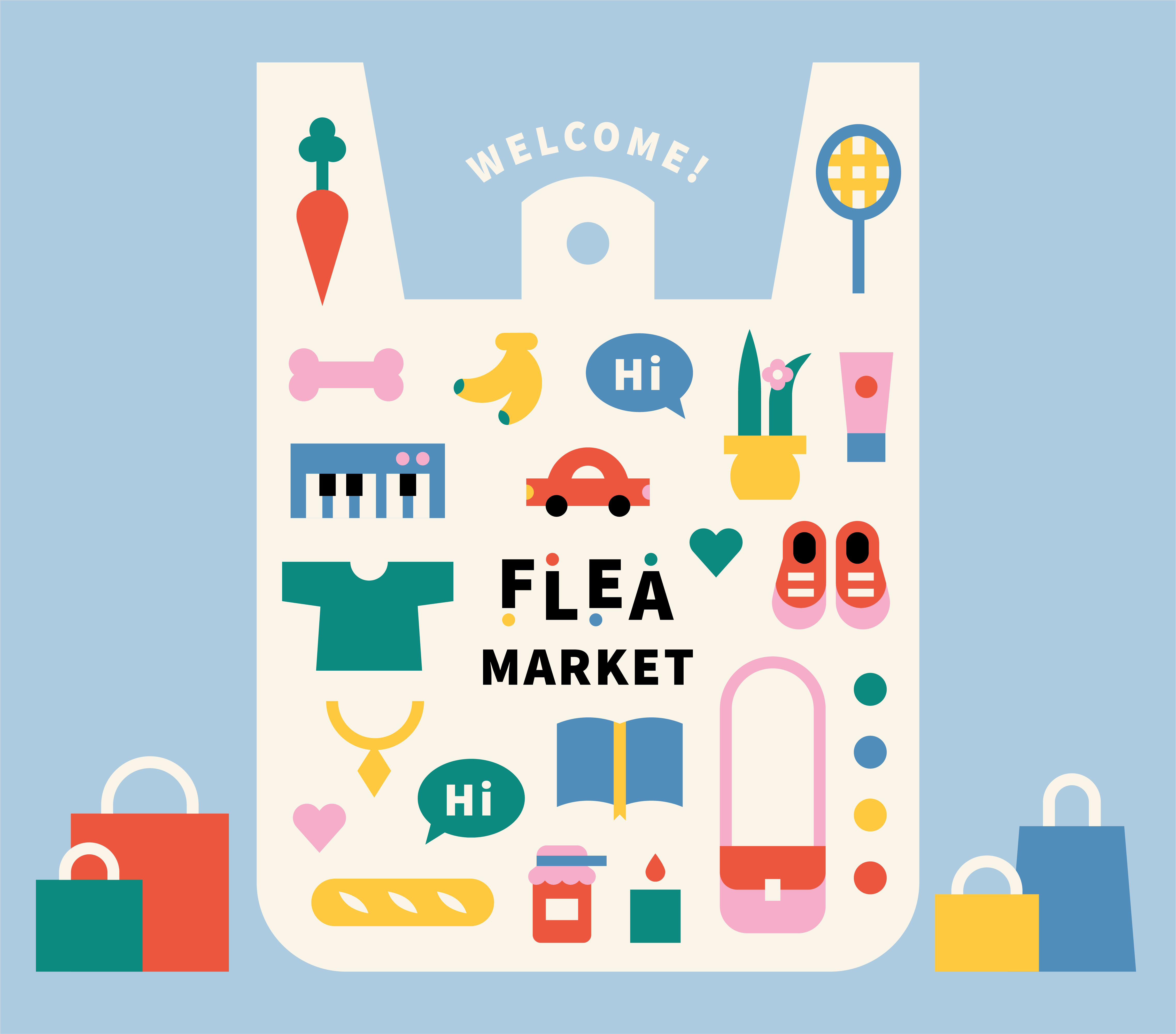 Flea market poster. 1850906 Vector Art at Vecteezy