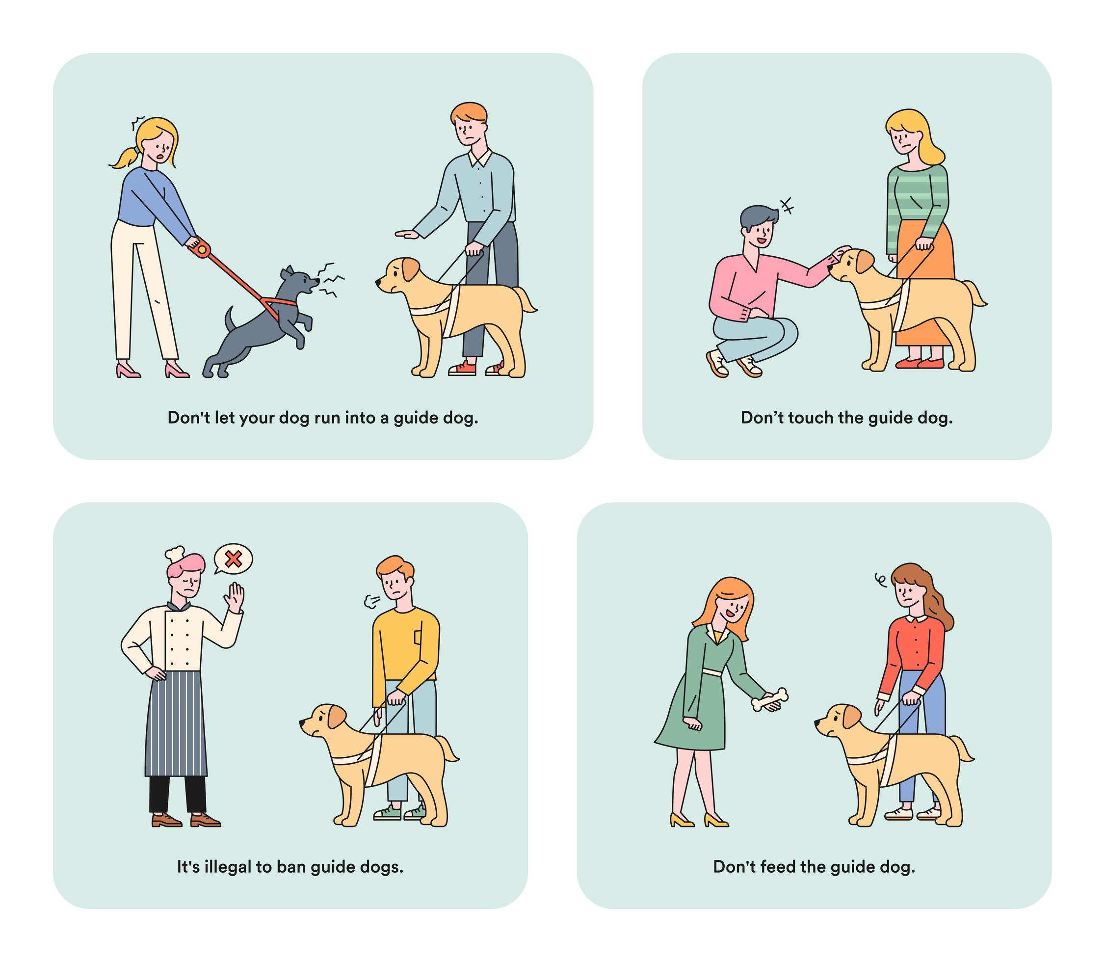 Information illustration for guide dogs for the visually impaired