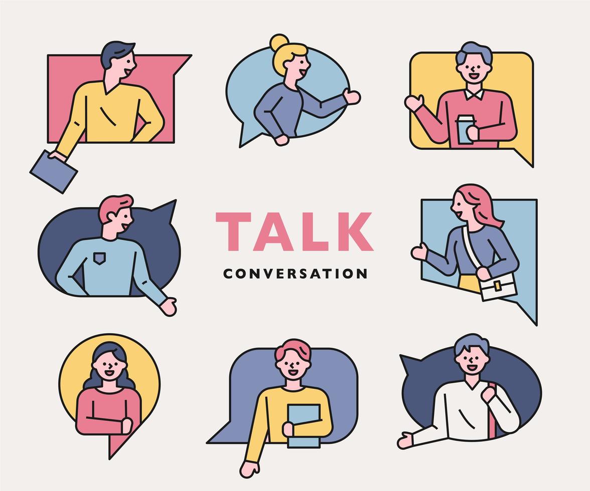 Conversation people icons collection. vector