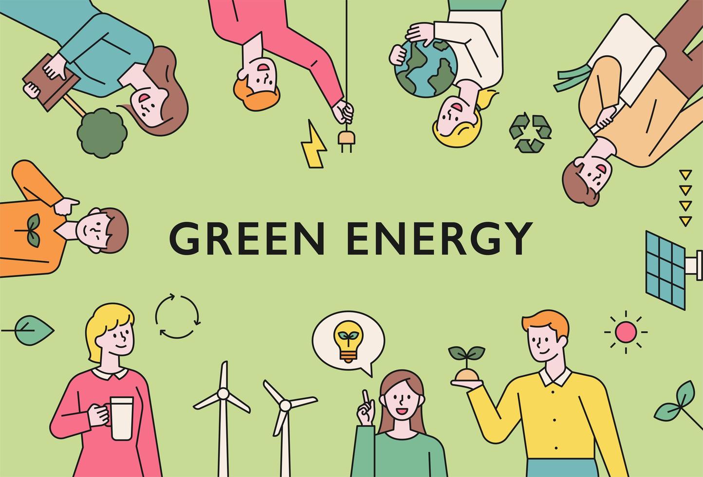 Green energy lifestyle. vector