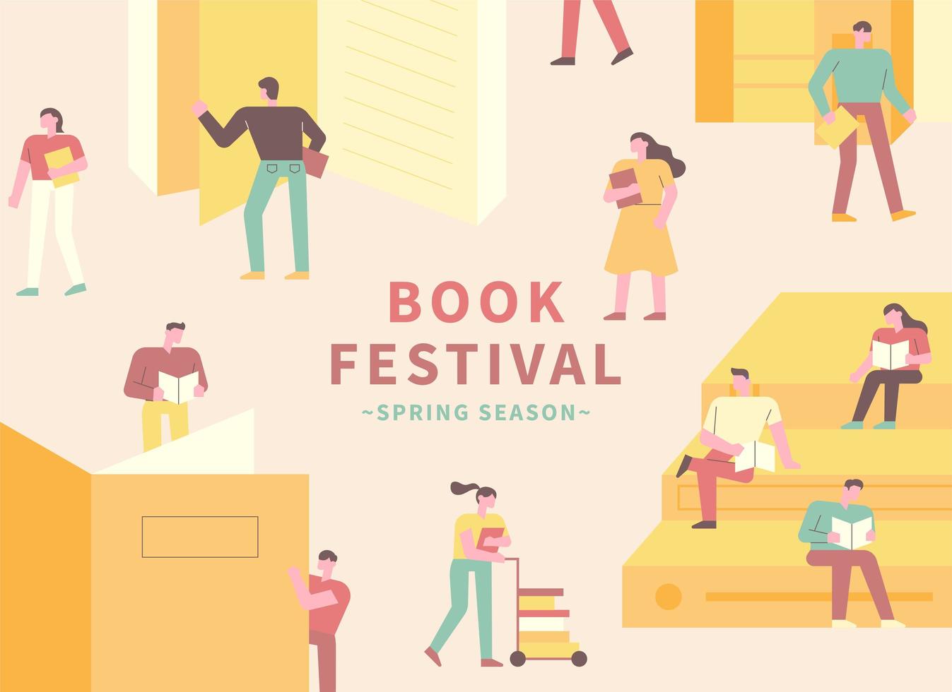 Book festival poster vector