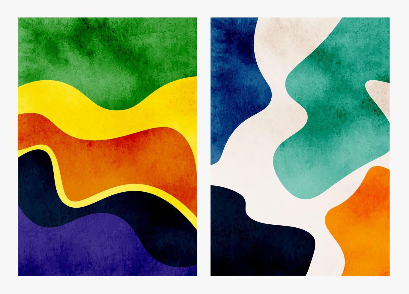 Set of hand painted abstract watercolor backgrounds vector