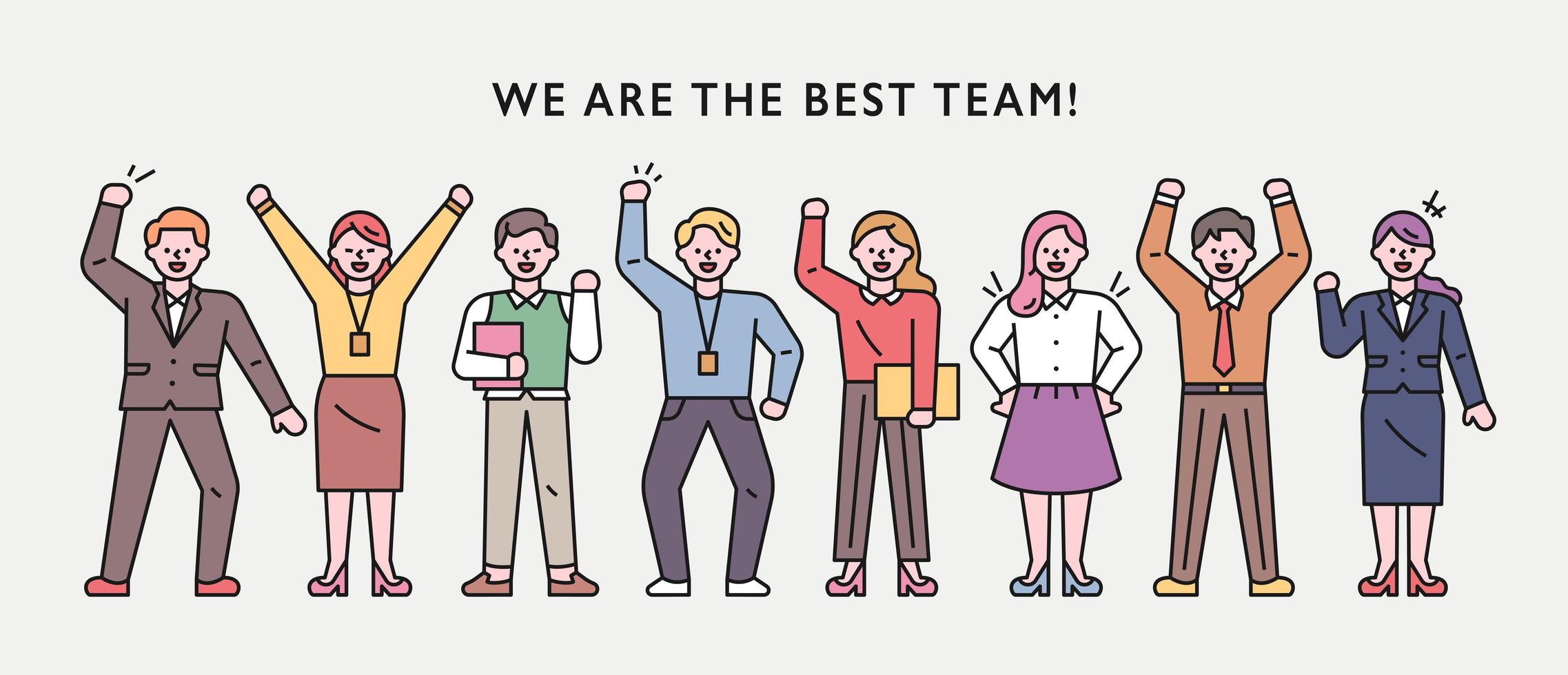 Business people horizontal page collection. vector