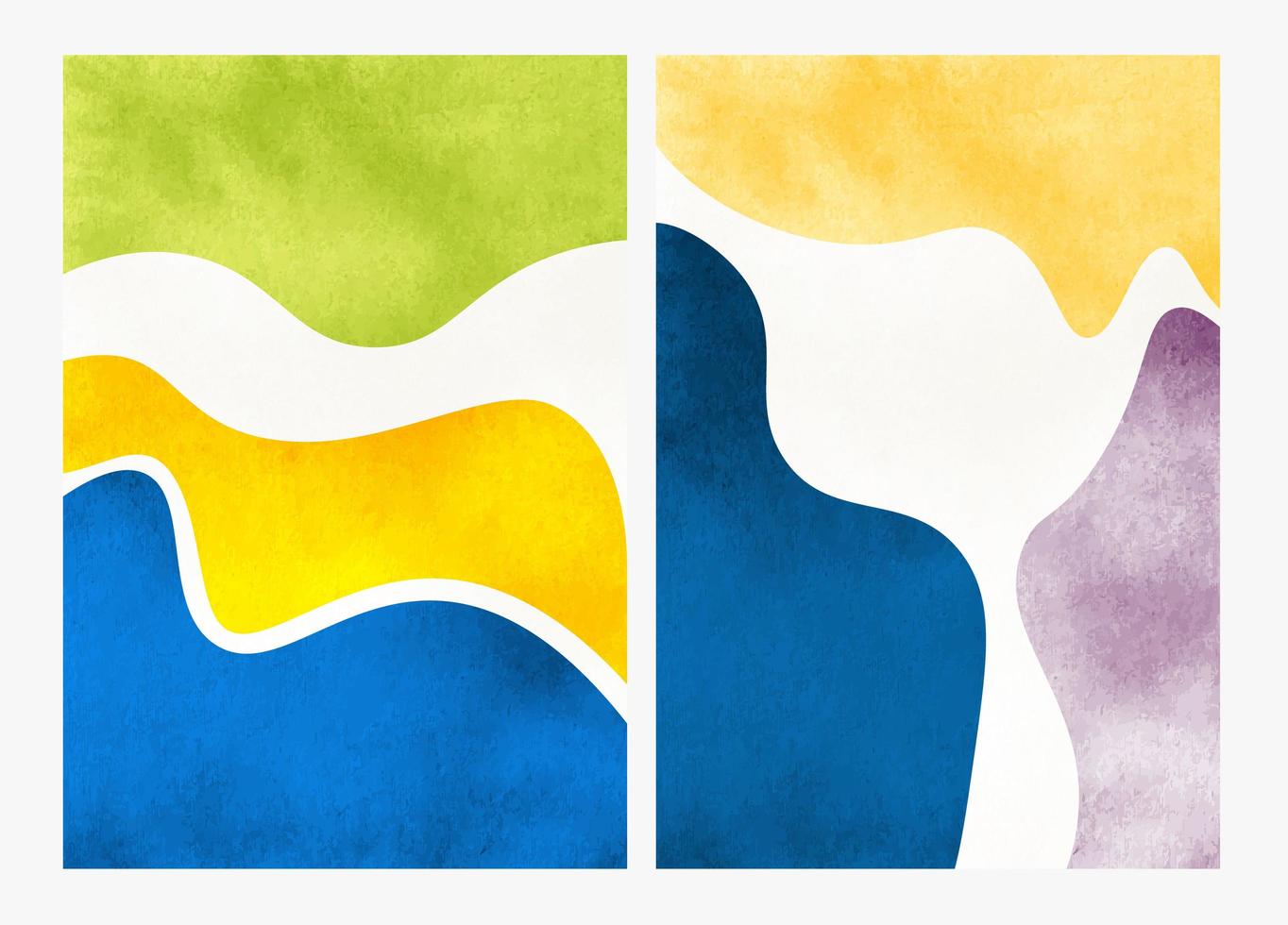 Set of hand painted abstract watercolor backgrounds vector