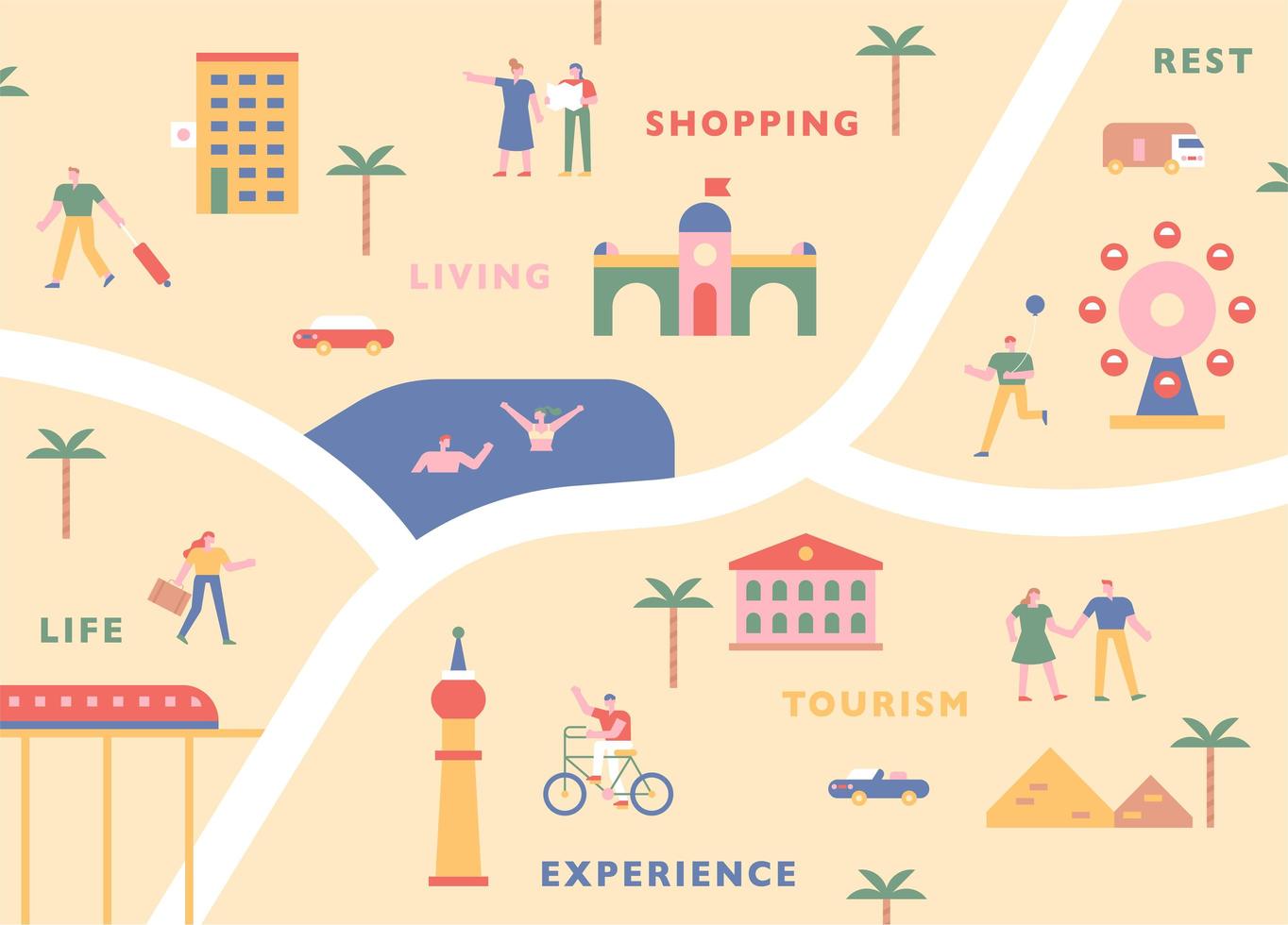 Tourism map concept. vector