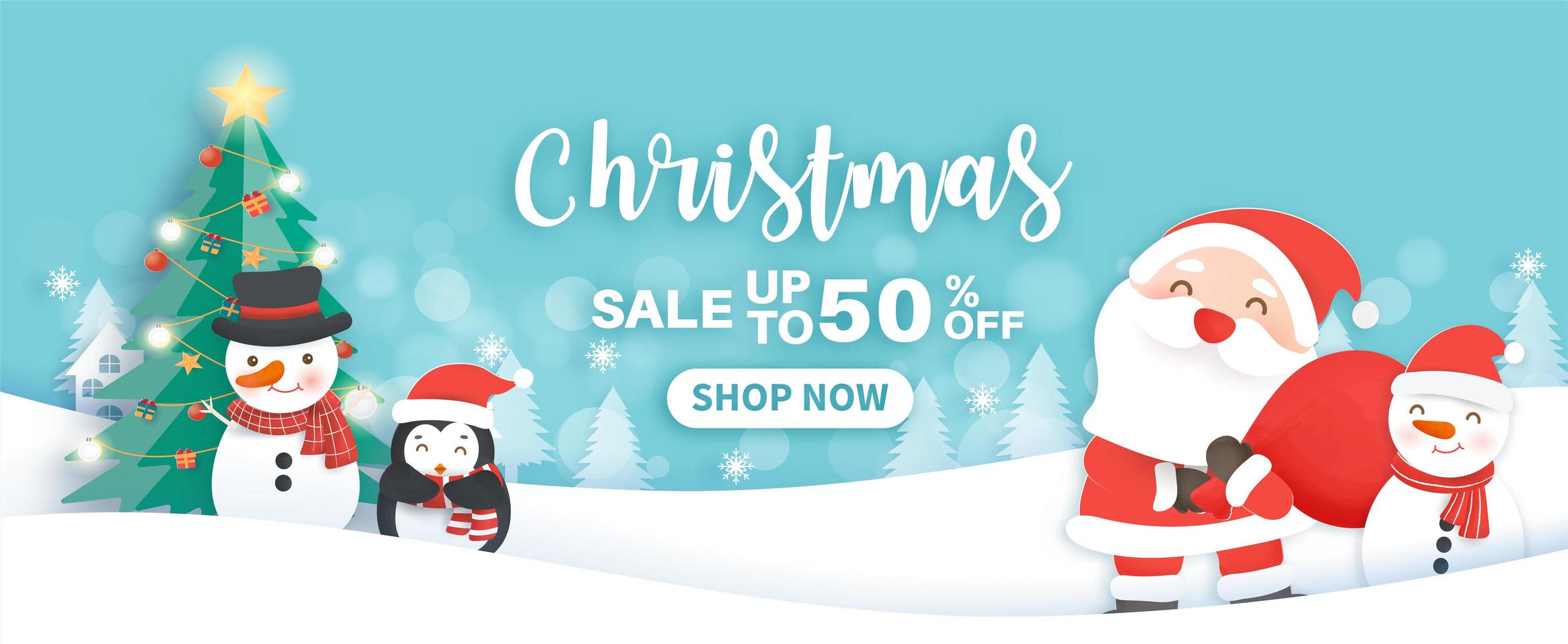 Christmas sale banner vector