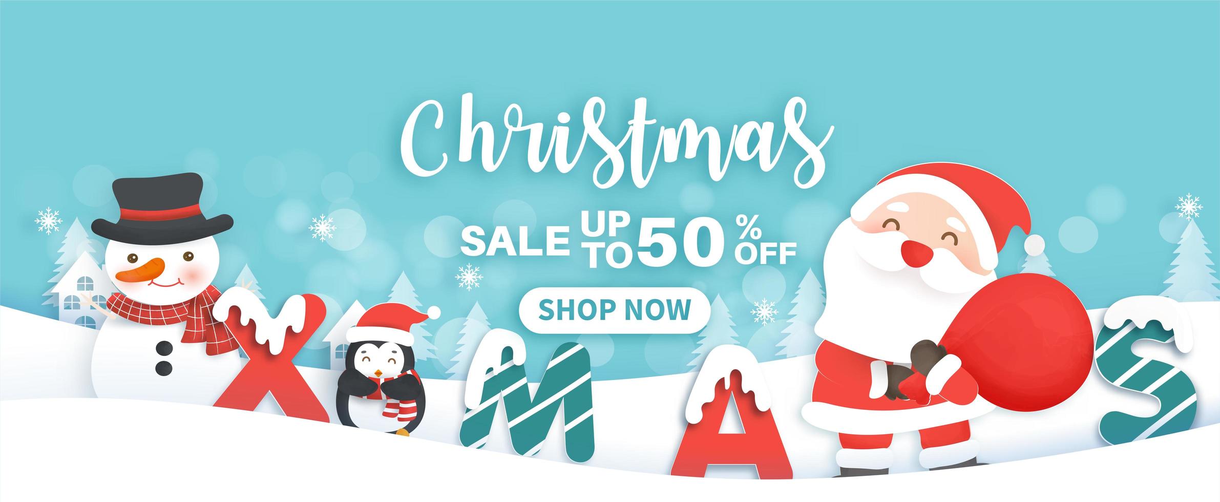 Christmas sale banner vector