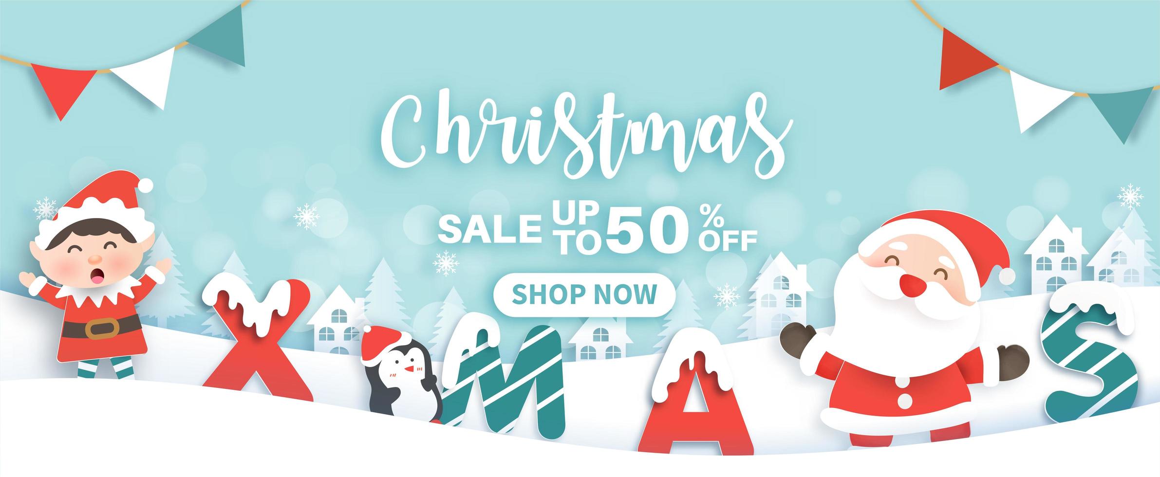 Christmas sale banner vector