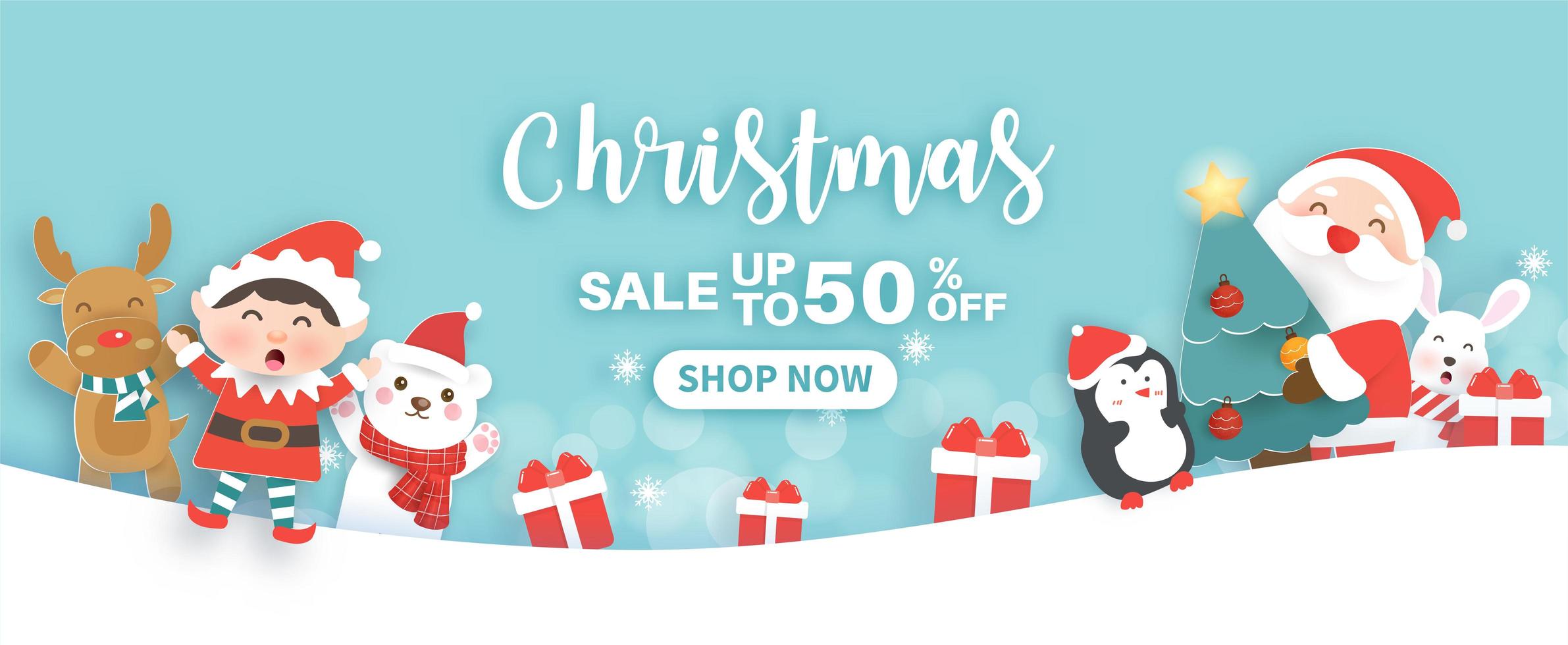 Christmas sale banner vector