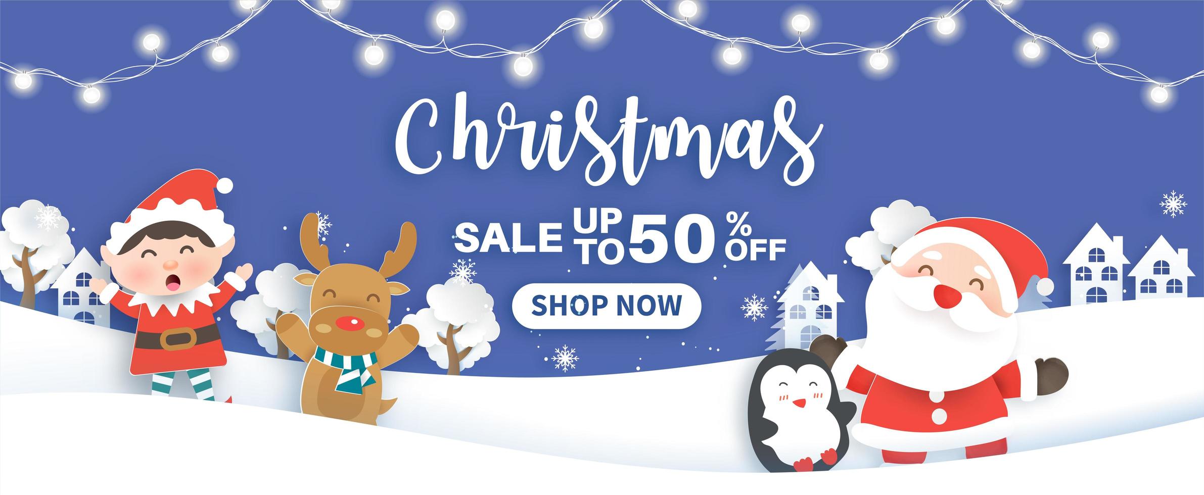 Christmas sale banner vector