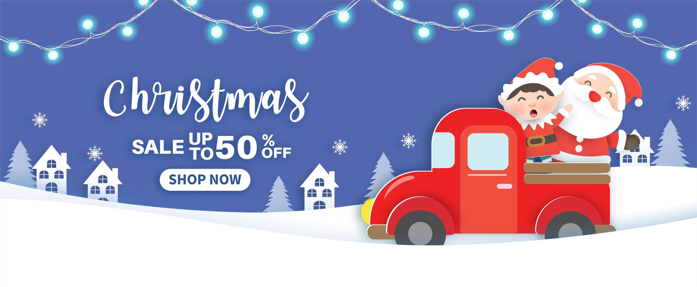 Christmas sale banner vector