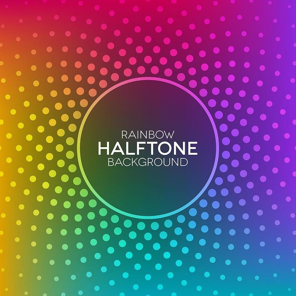 Rainbow gradient background with halftone texture vector