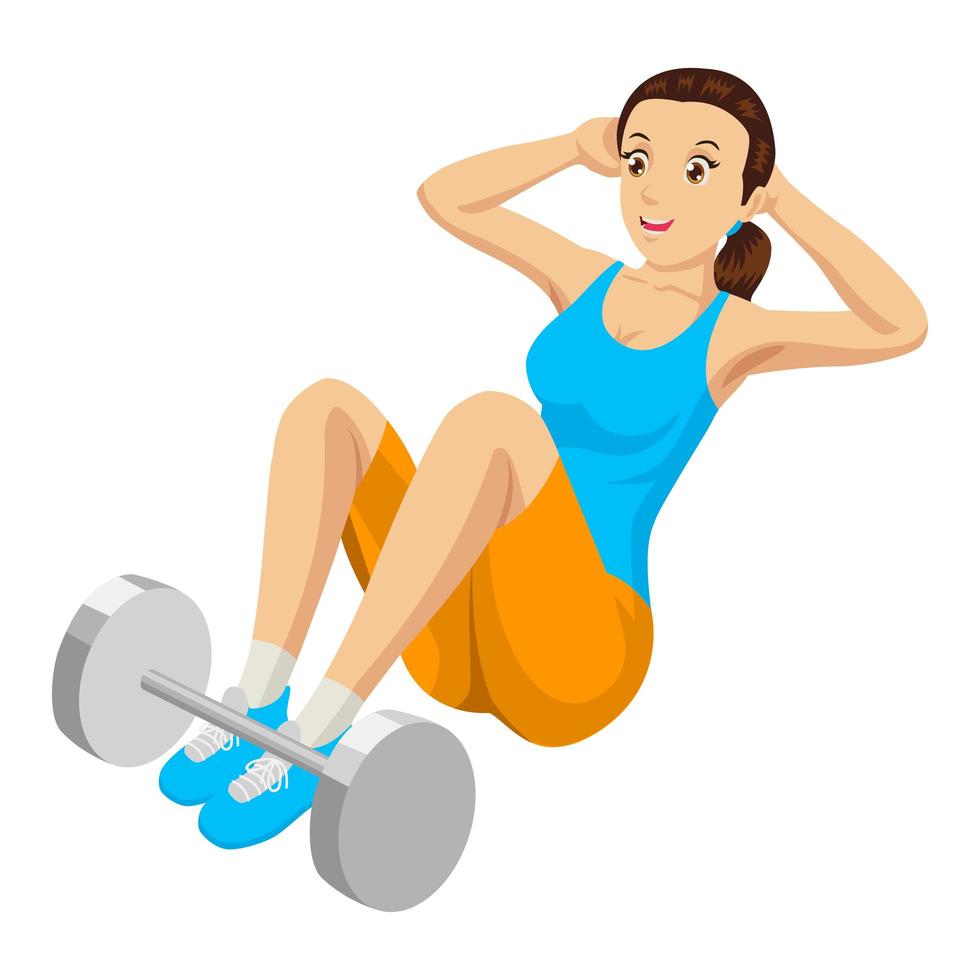 mujer fitness ejercicio vector