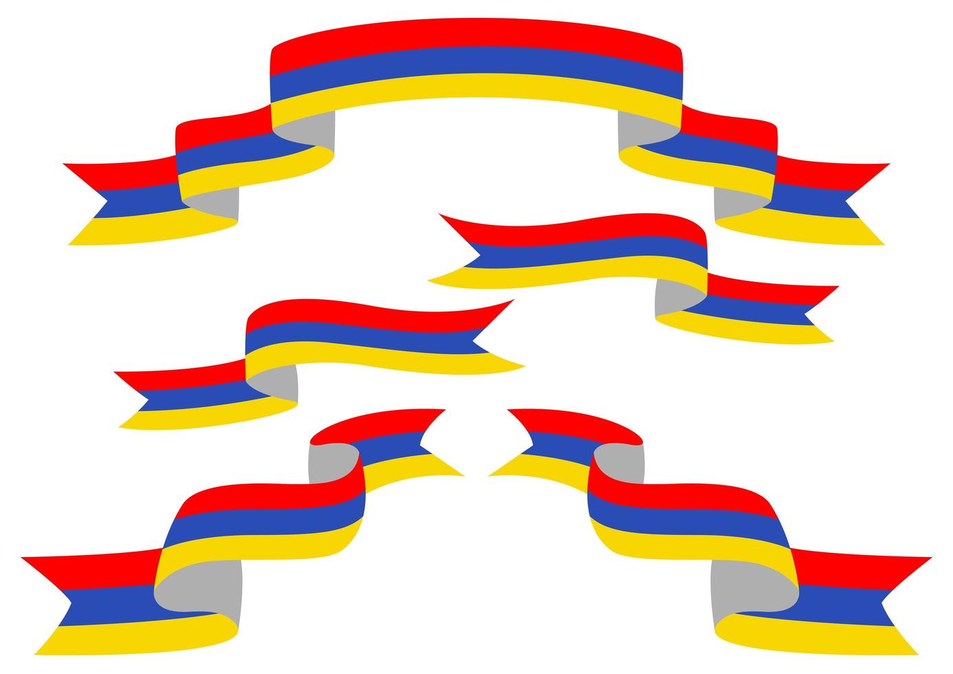 Armenia flag ribbon set vector