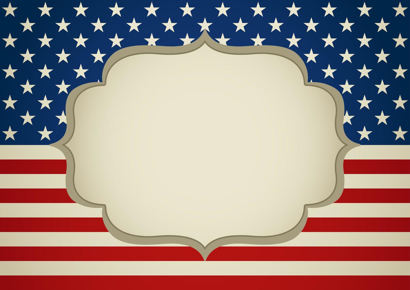 USA banner with blank frame vector