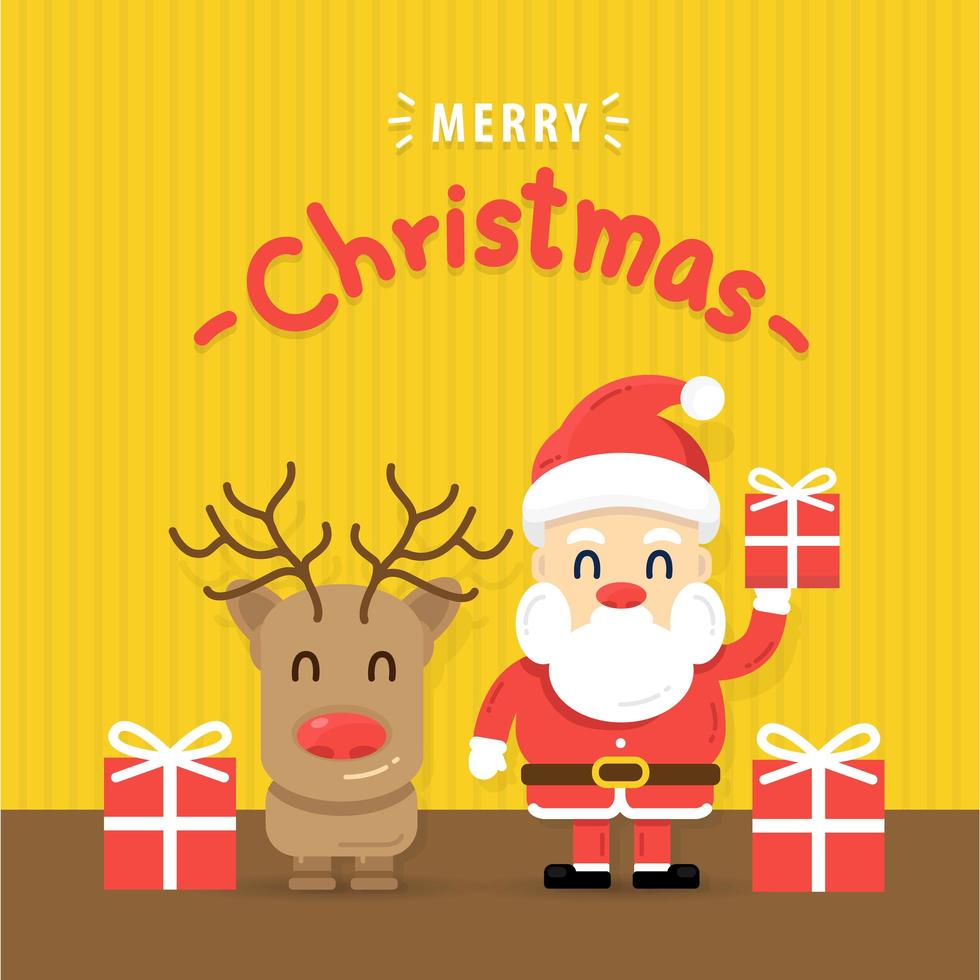 Merry chistmas and happy new year greeting card vector