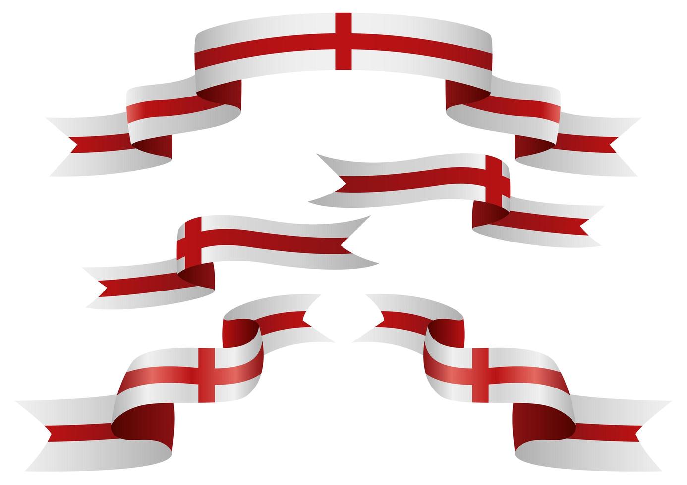 England flag ribbon set vector