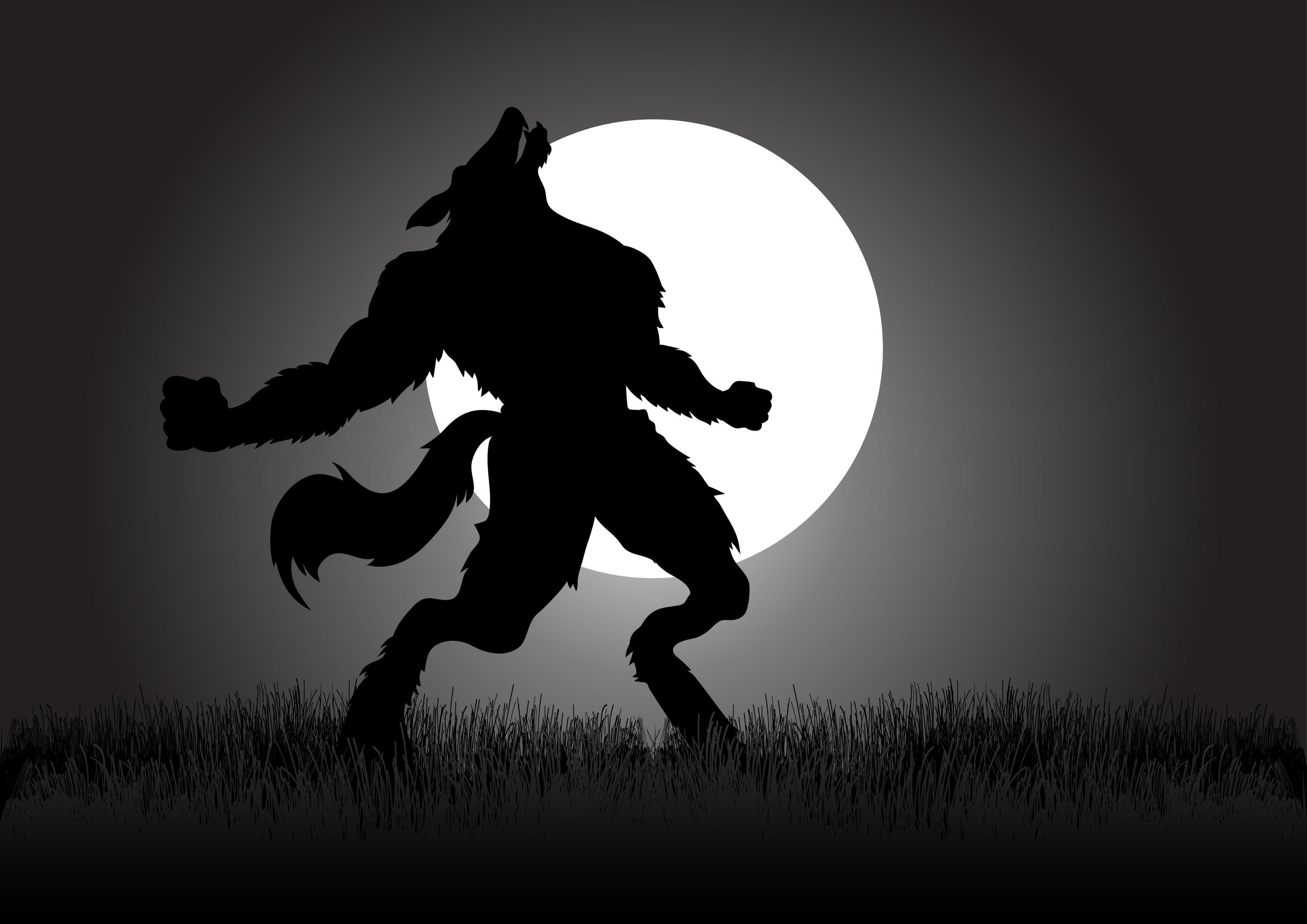 Howling Werewolf Silhouette.