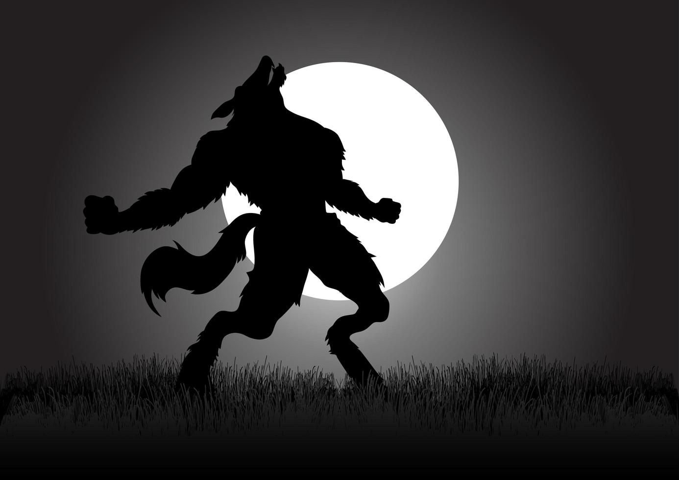 Howling Werewolf Silhouette vector