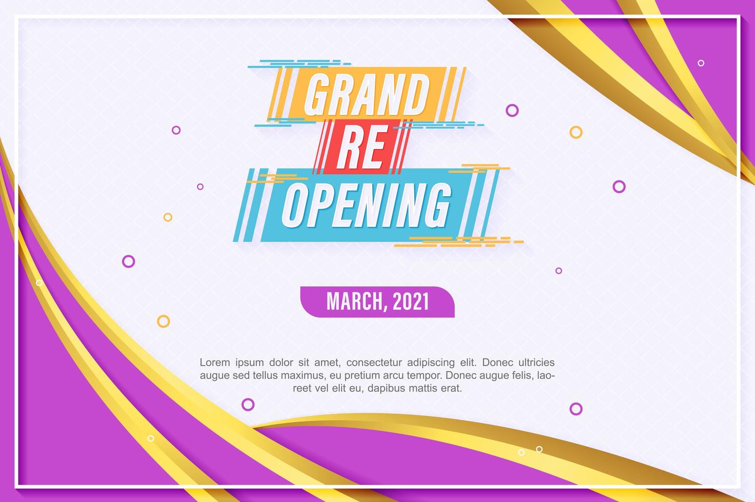 Grand reopening abstract background vector