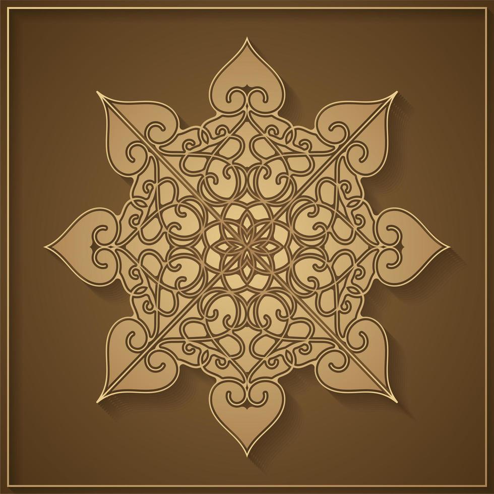 concepto de fondo de mandala de color oro amarillo oscuro vector