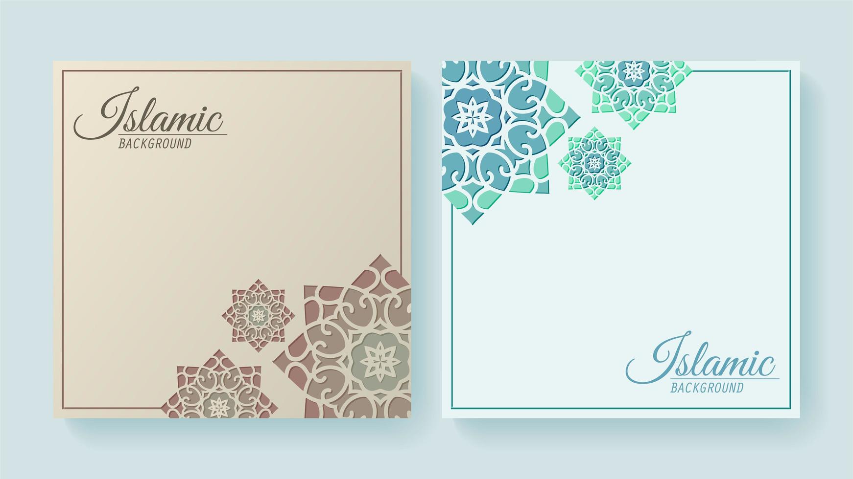 Islamic style decorative background with mandala set vector