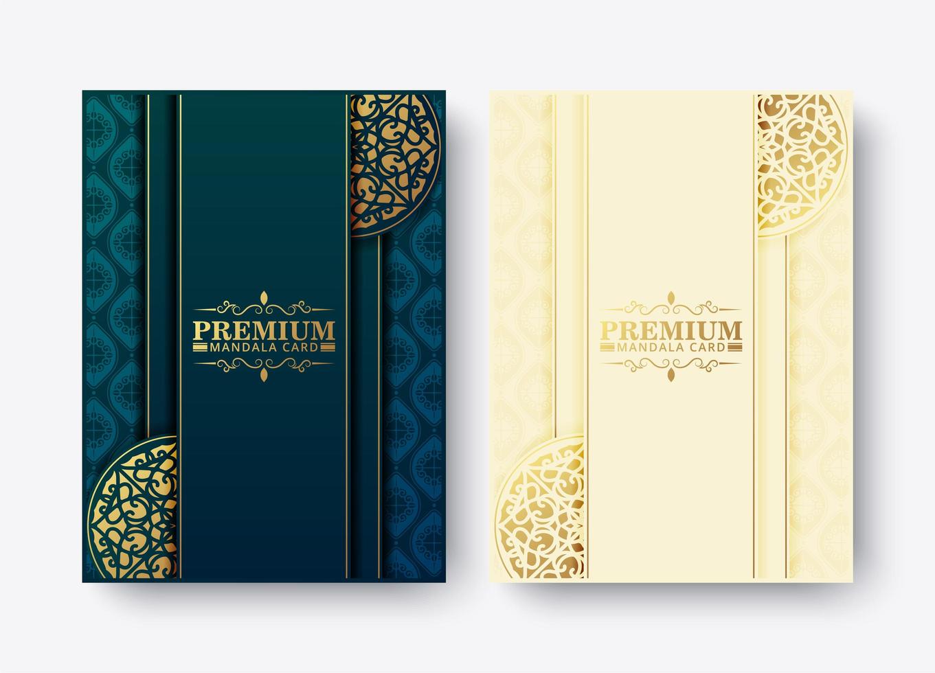 conjunto de diseño de menú de mandala premium de lujo vector