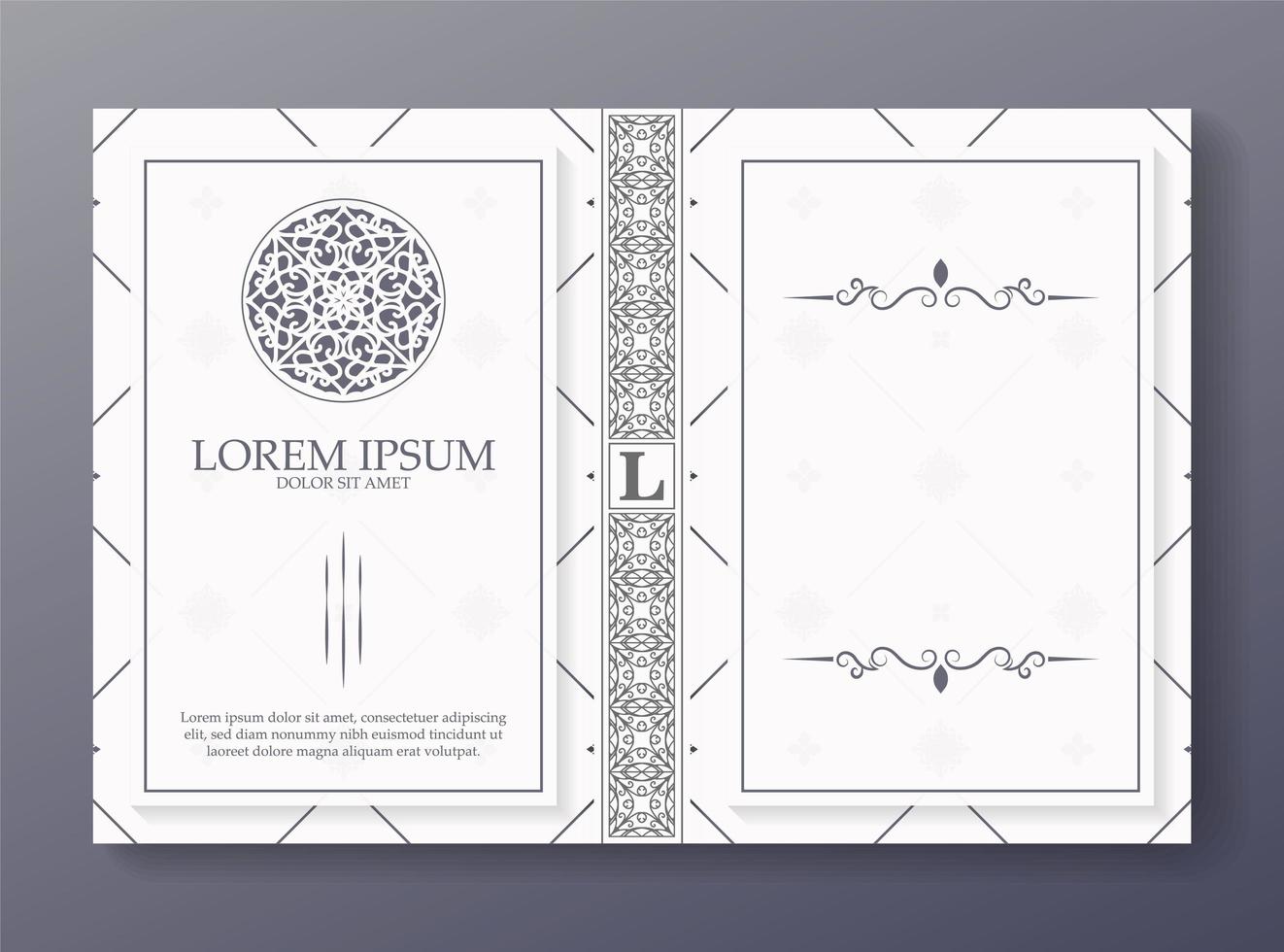 diseño de portada de libro ornamental vector