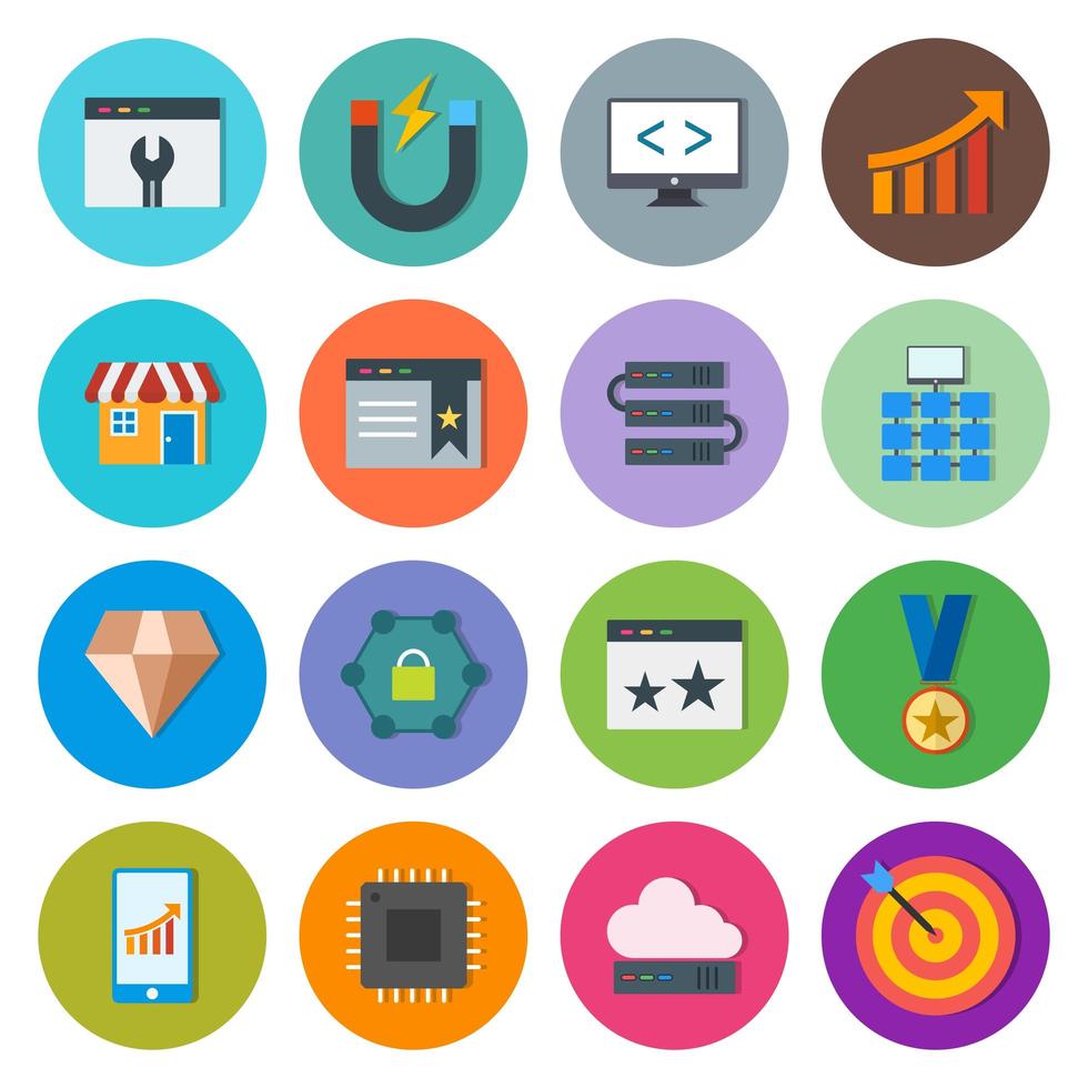 Icon Set Of Search Engine Optimization For Personal And Commercial Use... vector