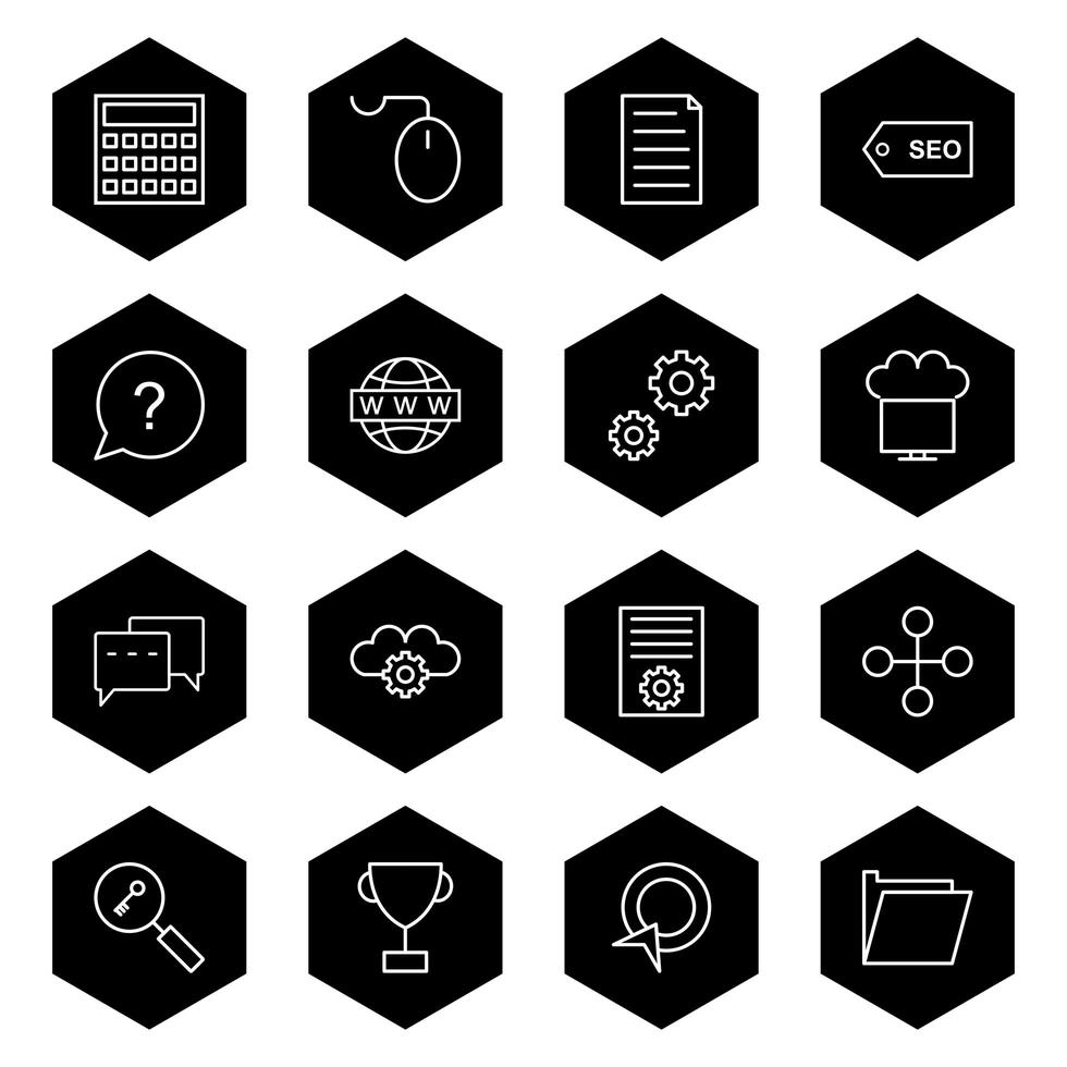 Icon Set Of Search Engine Optimization For Personal And Commercial Use... vector