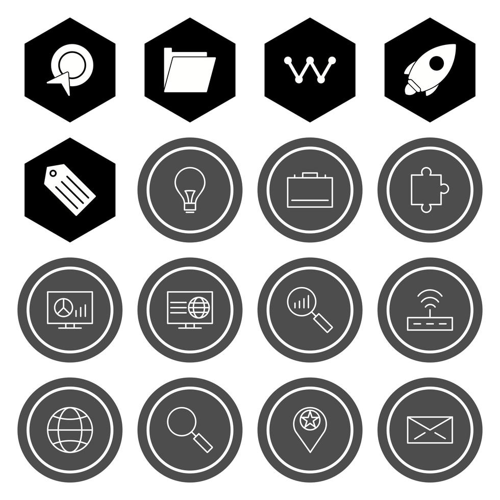 Icon Set Of Search Engine Optimization For Personal And Commercial Use... vector