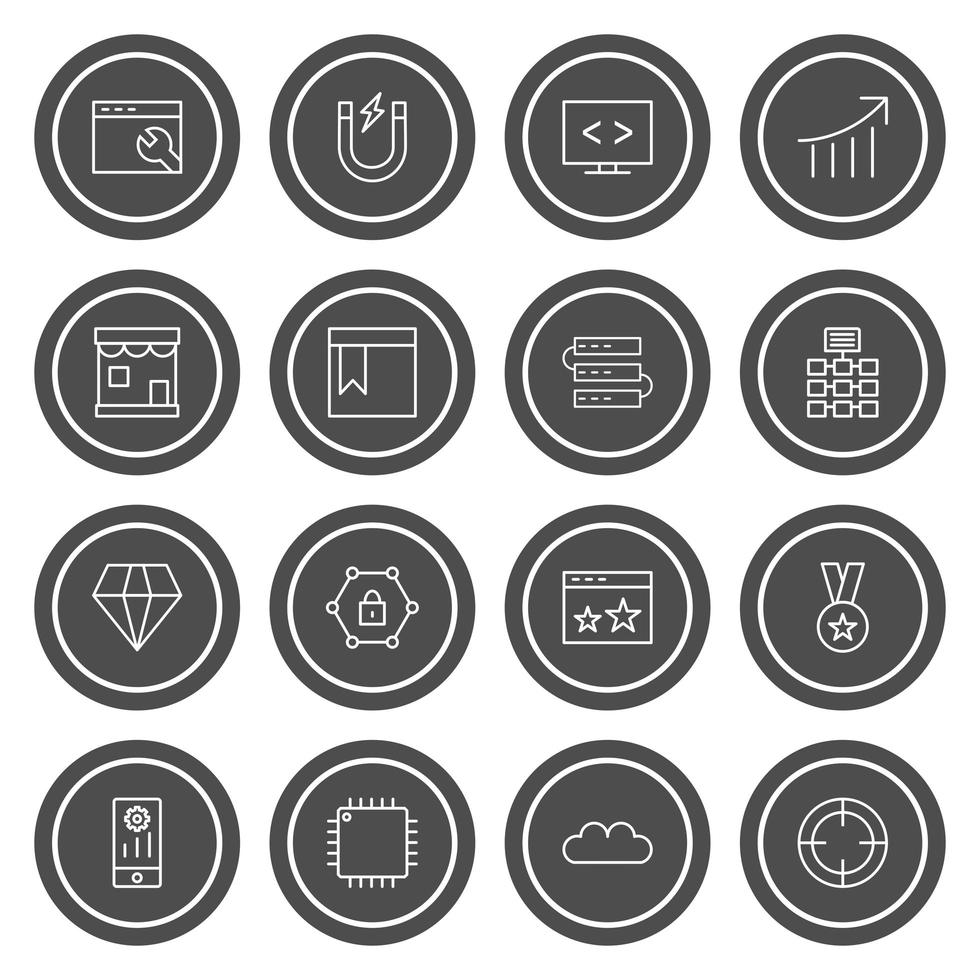 Icon Set Of Search Engine Optimization For Personal And Commercial Use... vector