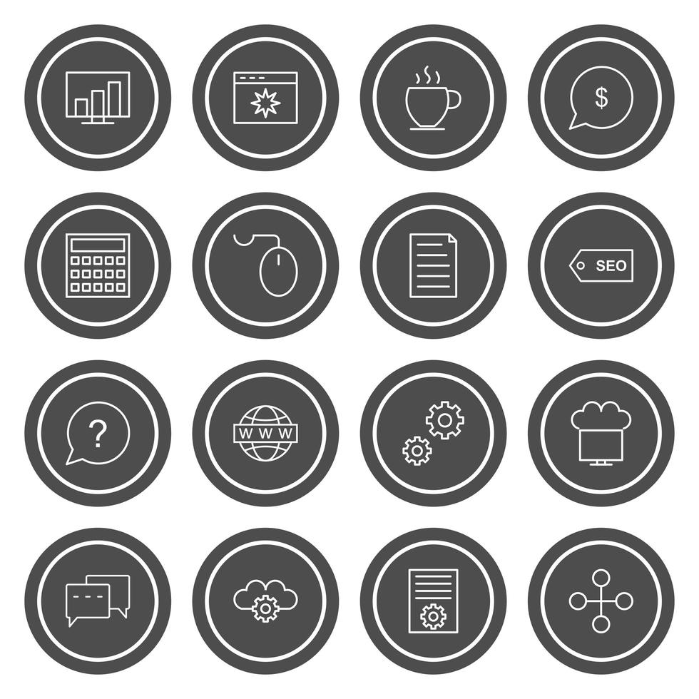 Icon Set Of Search Engine Optimization For Personal And Commercial Use... vector
