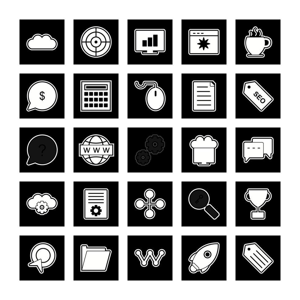 Icon Set Of Search Engine Optimization For Personal And Commercial Use... vector