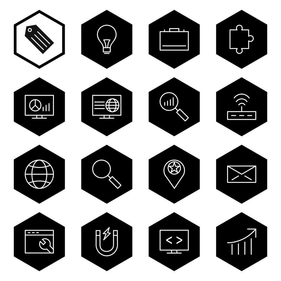 Icon Set Of Search Engine Optimization For Personal And Commercial Use... vector