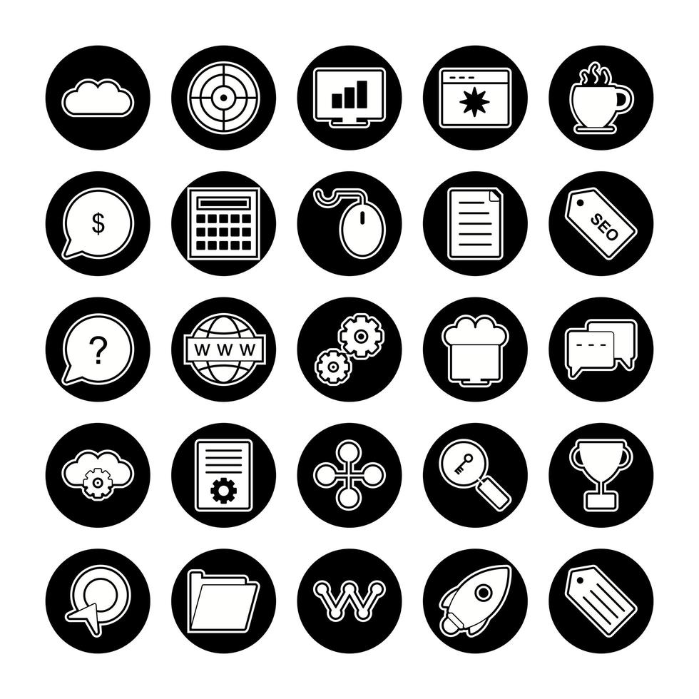 Icon Set Of Search Engine Optimization For Personal And Commercial Use... vector