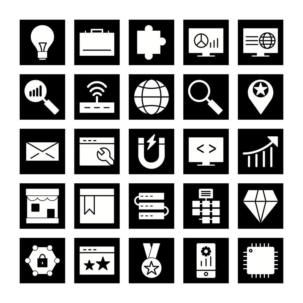 Icon Set Of Search Engine Optimization For Personal And Commercial Use... vector