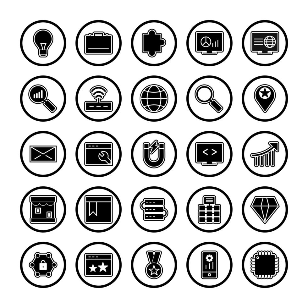 Icon Set Of Search Engine Optimization For Personal And Commercial Use... vector